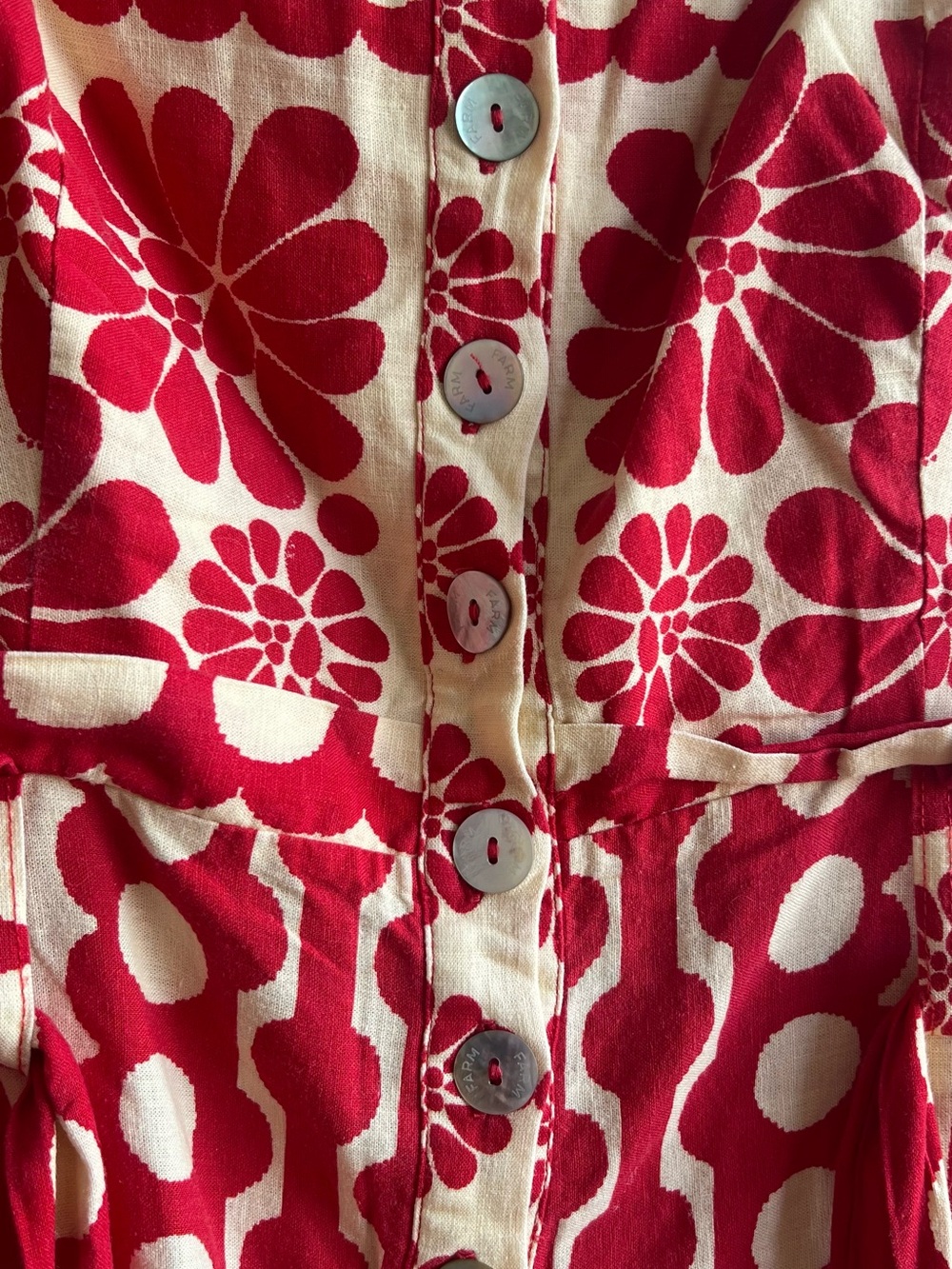 FARM RIO Red Romper Size L - Picture 5 of 10